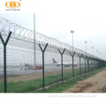 welded wire airport fence with barbed razor wire